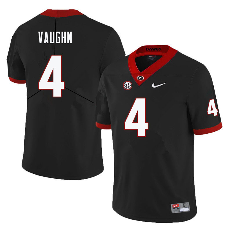 Men #4 Sam Vaughn Georgia Bulldogs College Football Jerseys-Black - Click Image to Close